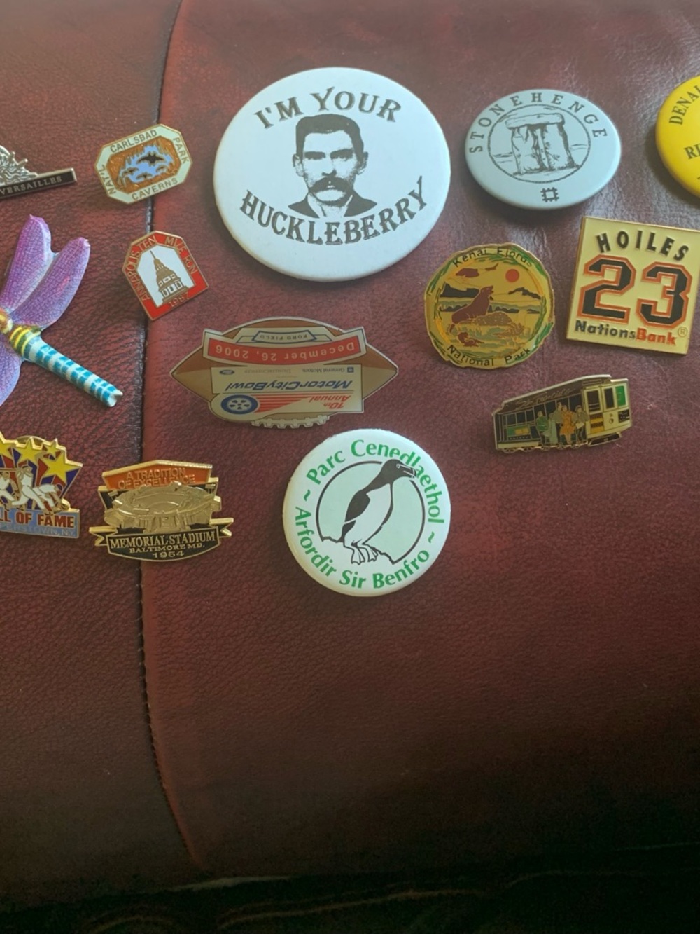 Vintage Hat Travel Pins & Souvenir Buttons Lot Of 14 Hall of Fame,National Parks